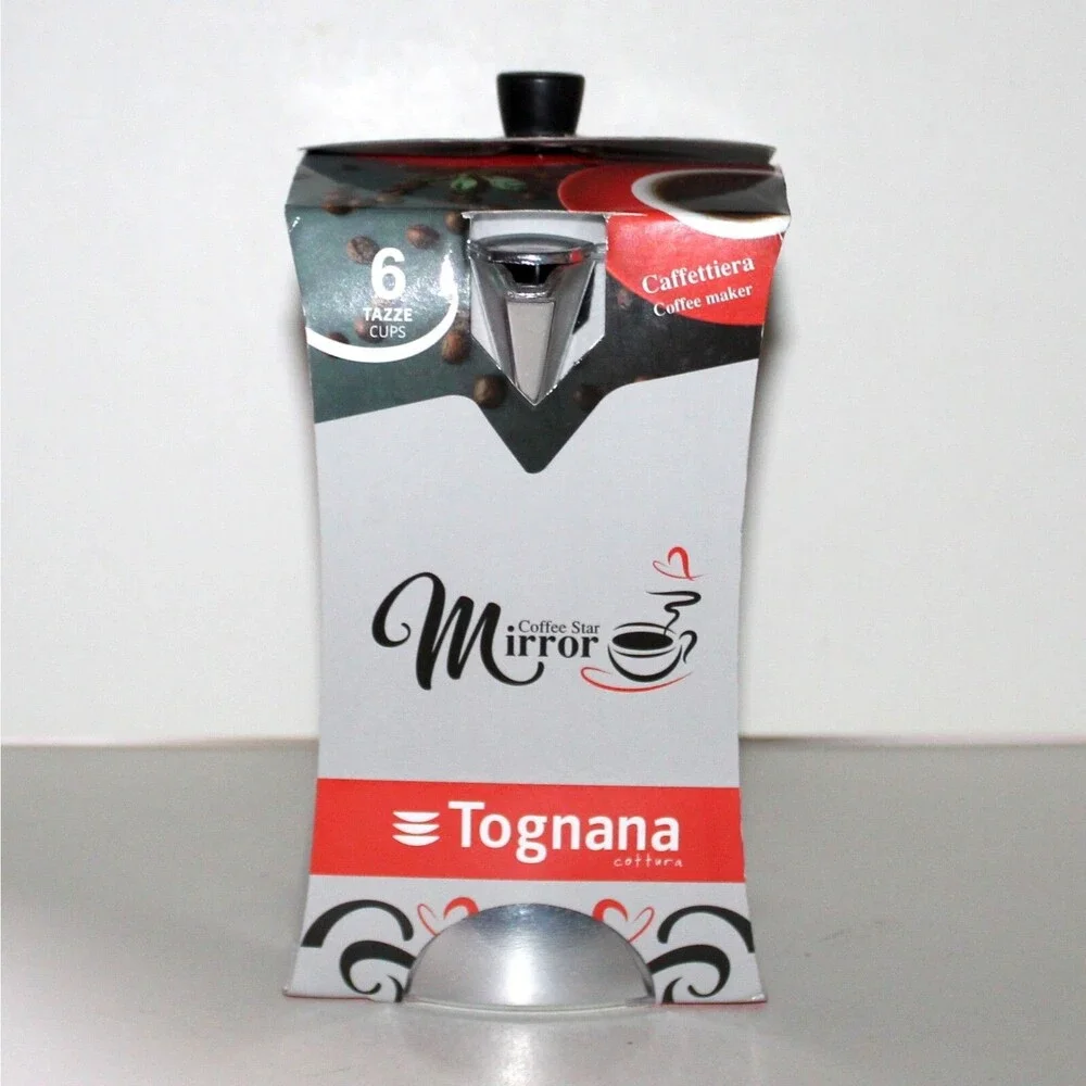Tognana Italian Espresso Coffee Maker cast aluminum metal 6 cups NEW